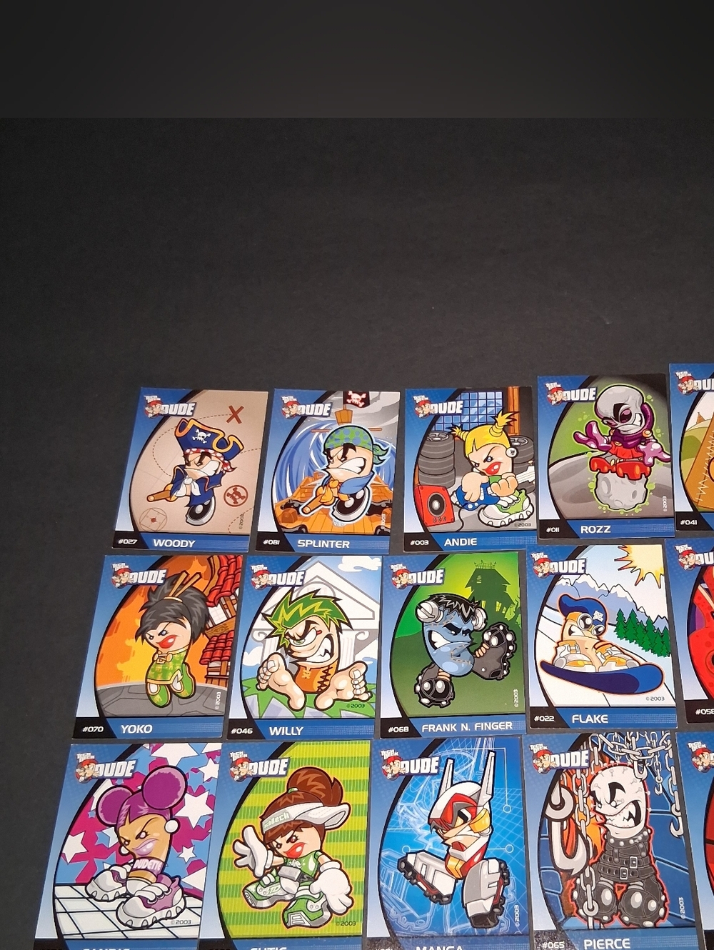2003  Tech Deck Dude Trading Cards Series 1 Lot Of 15  Collectable Cards